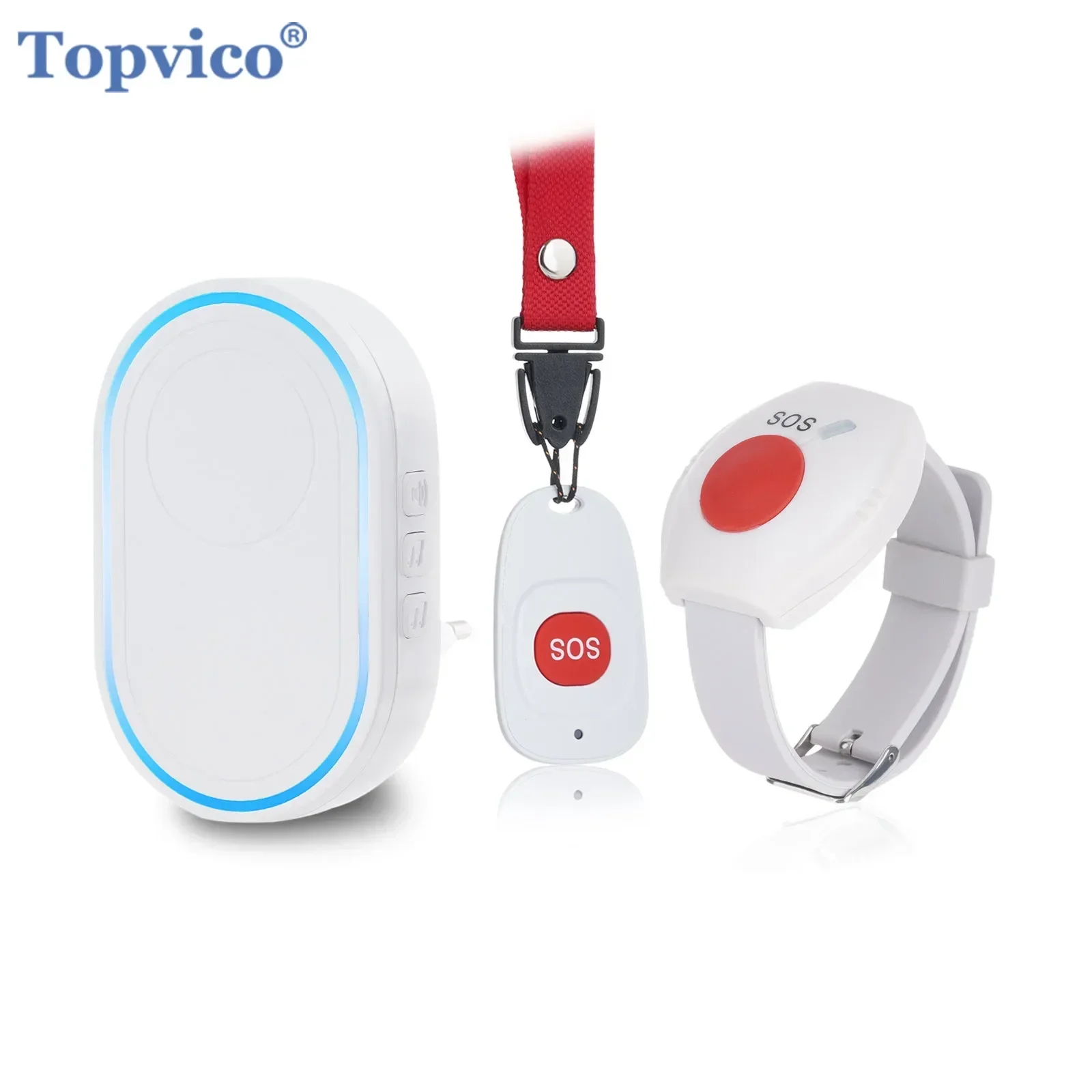 Smart Home Security System - Topvico Wireless Caregiver Pager SOS Emergency