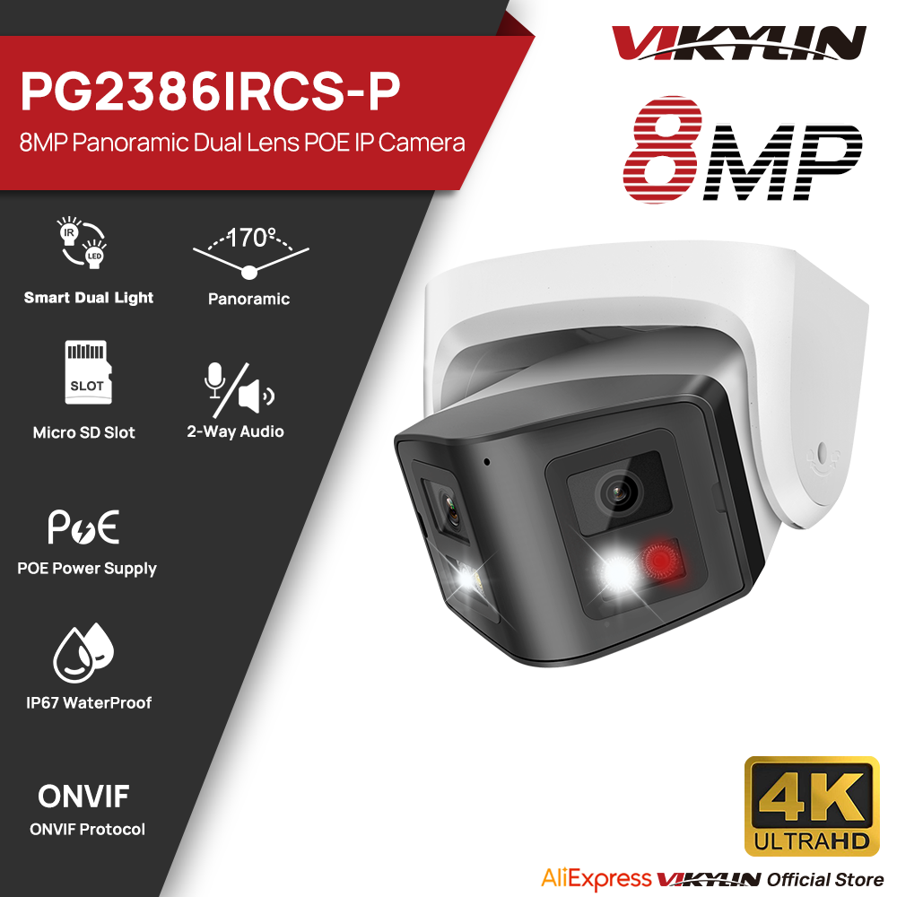 Smart Home Nas - Vikylin 8MP Panoramic Smart Dual Light