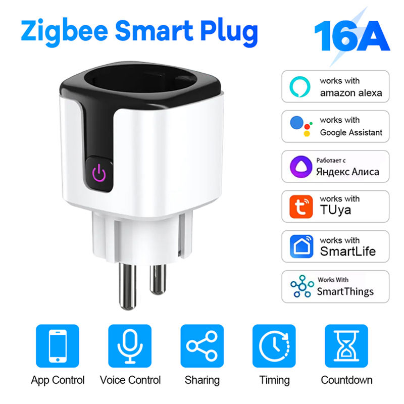 Smart Home Energy Monitor - Zigbee Smart Plug 16A 20A EU