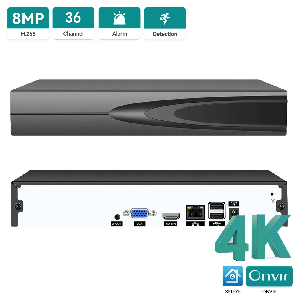 Smart Home Security System - 4K ONVIF CCTV NVR 36CH/16CH/10CH 4K