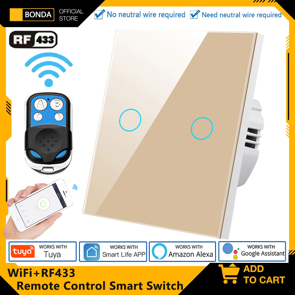 Smart Home Google Assistant - Tuya EU WiFi+RF433 Smart Remote control