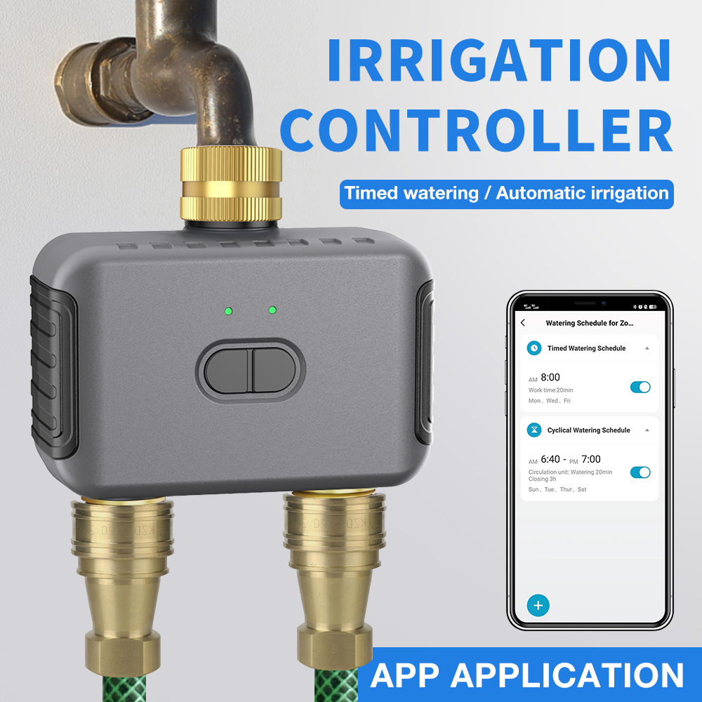 Smart Home Security System - Tuya 2 Zone Watering Timer Garden