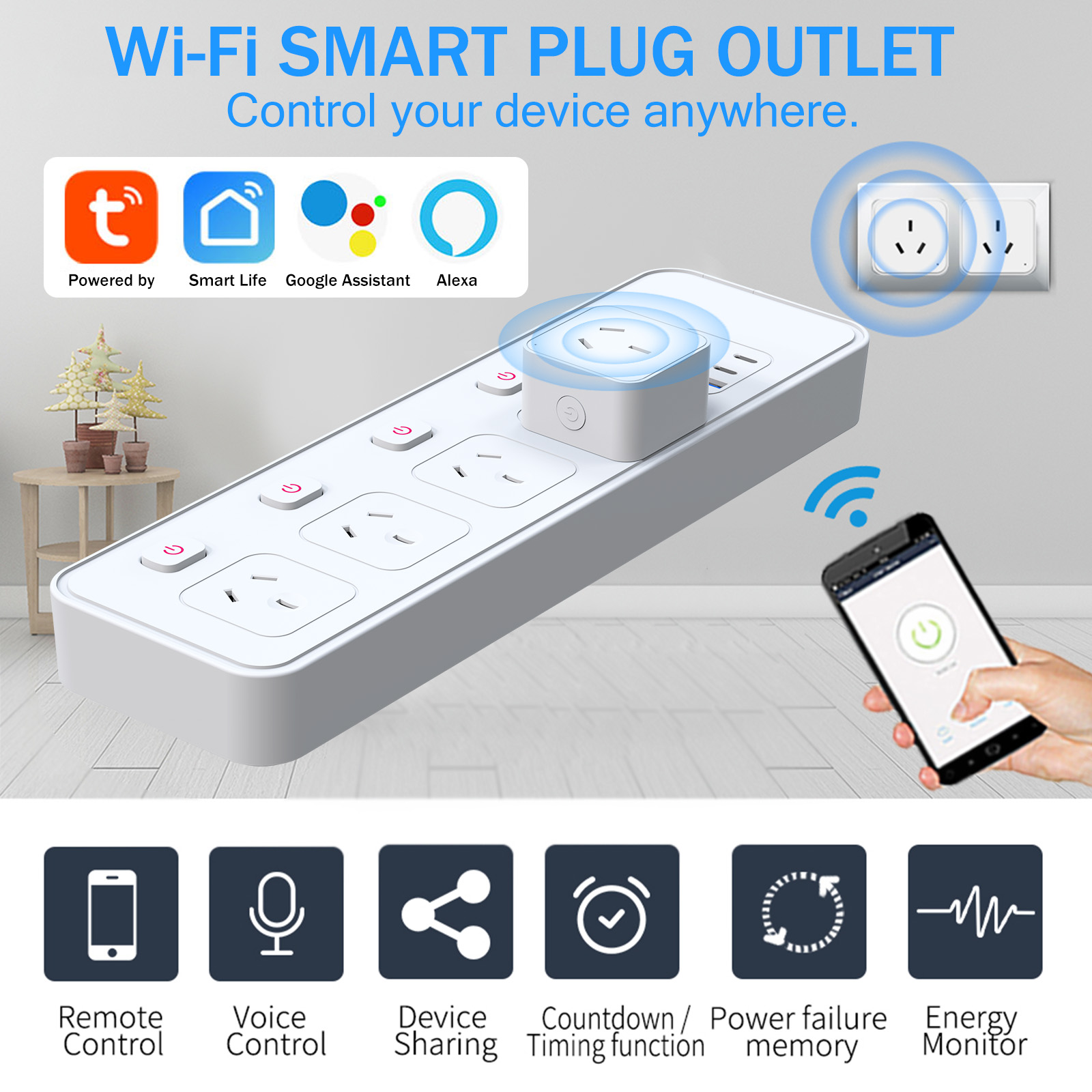 AU Smart WiFi Plug and Socket, - Smart Home Energy Monitor review and price