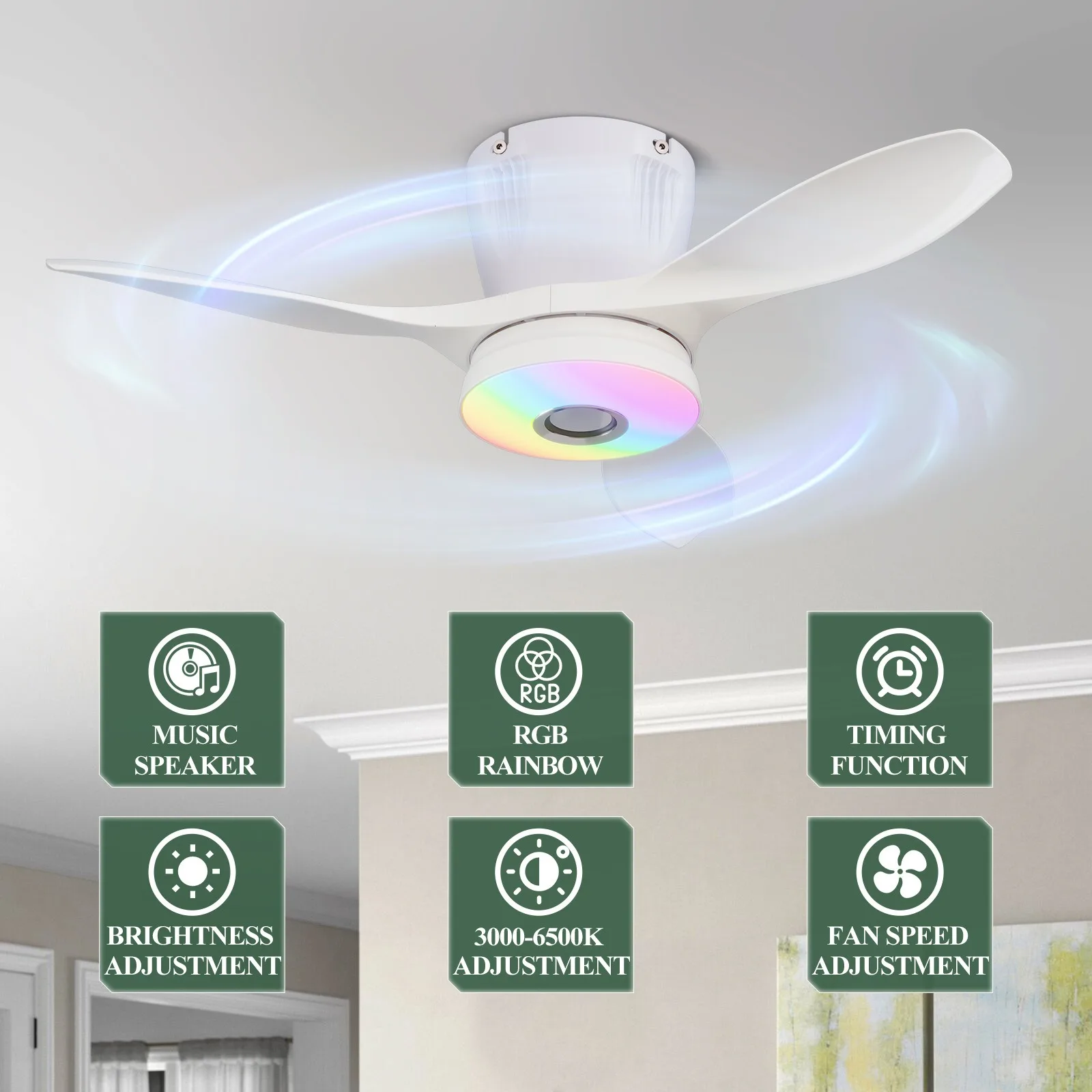 Modern RGB Music Intelligent C - Smart Ceiling Fan review and price