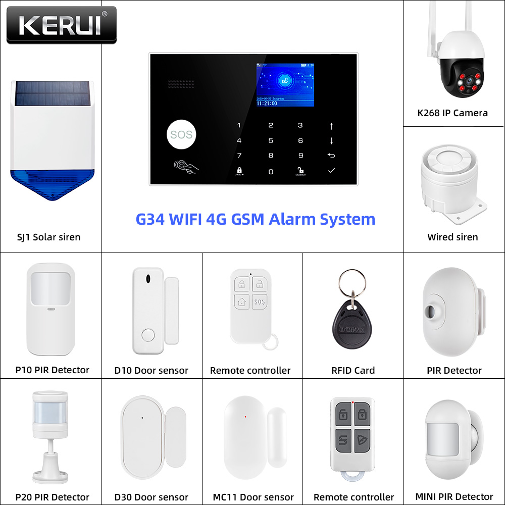 KERUI G34 4G WIFI Alarm System - Smart Home Keyboard review and price