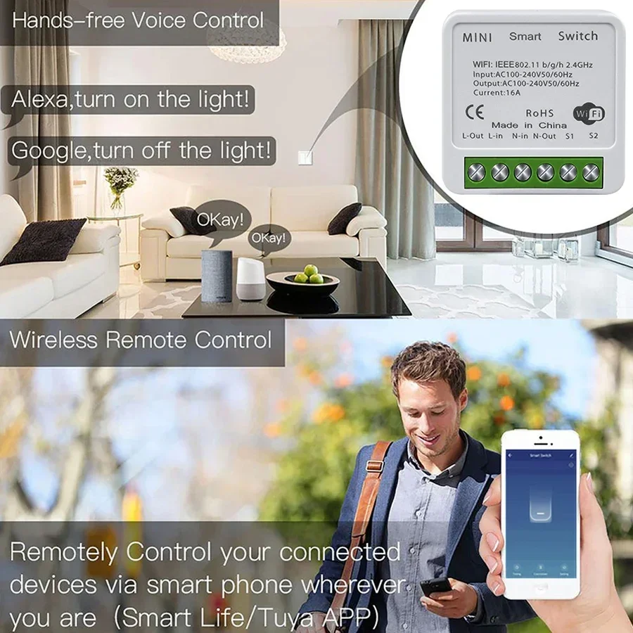 Tuya WiFi Smart Switch Module  - Smart Home Google Assistant review and price