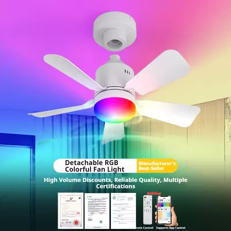 RGB LED Ceiling Fan Lamps E27  - Smart Ceiling Fan review and price