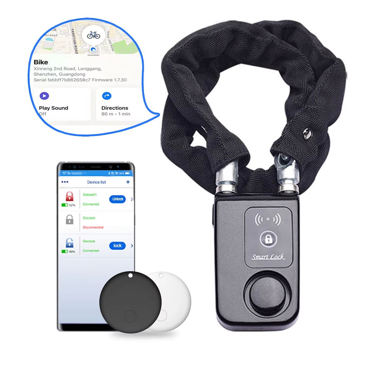 110dB Alarm Bike Chain Lock wi - Smart Home Dashboard review and price