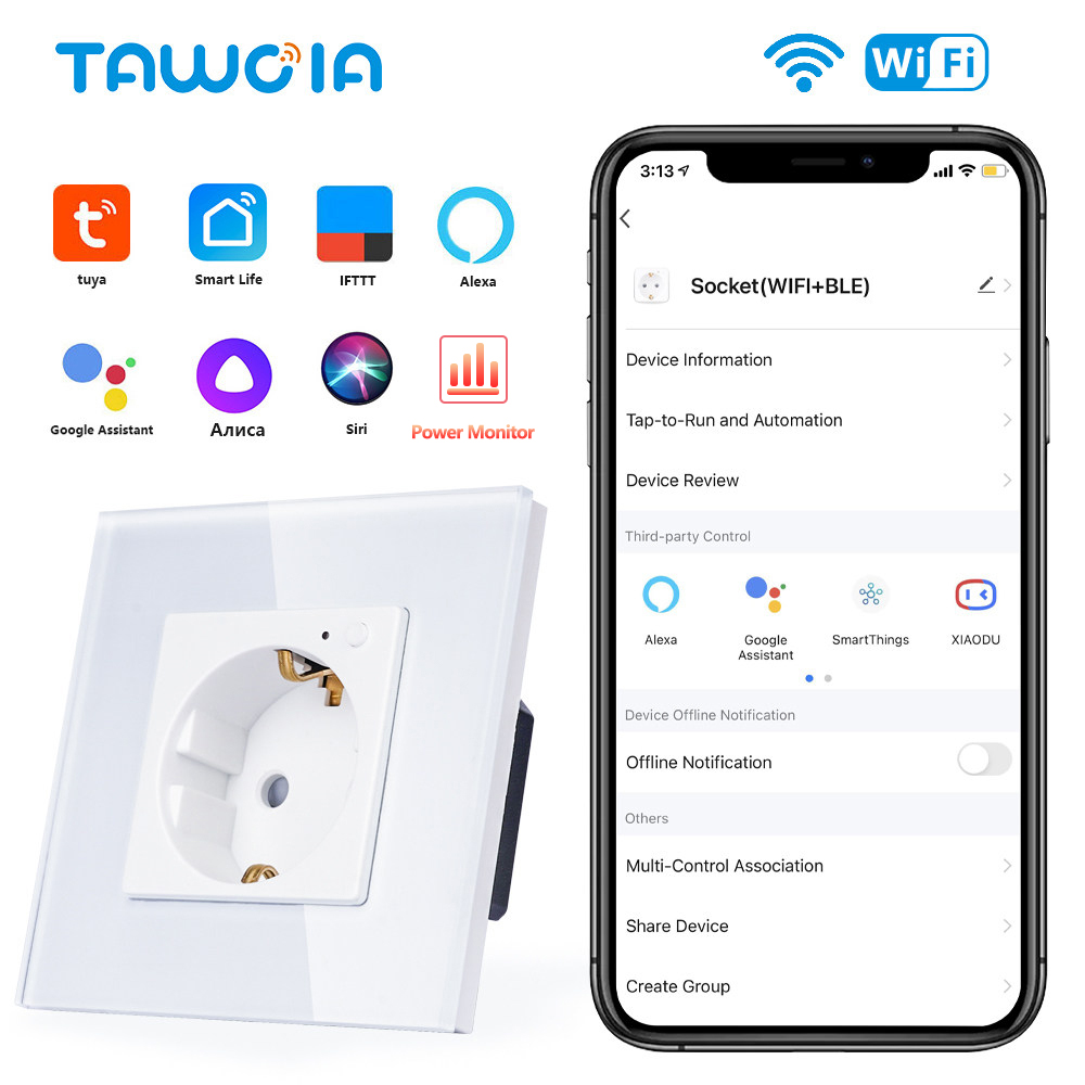 TAWOIA Wifi Wall Socket EU Sta - Smart Home Energy Monitor review and price