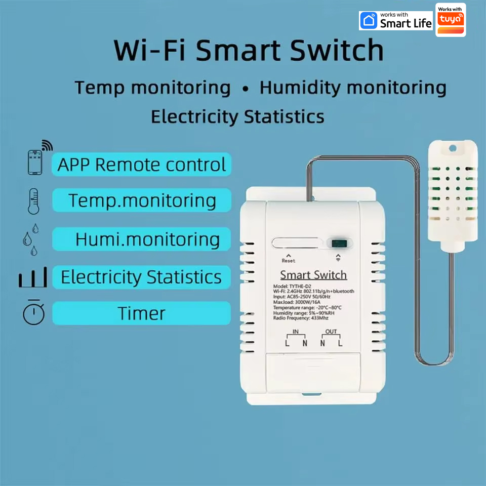 Work with Tuya 16A 3000W WiFi  - Smart Home Energy Monitor review and price
